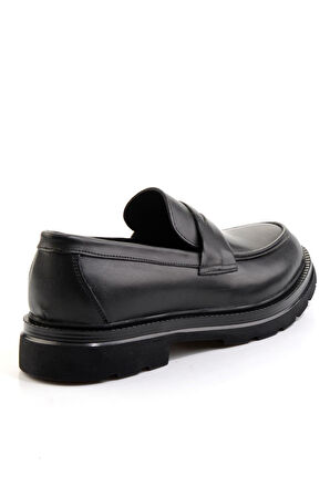 Siyah Hakiki Deri Erkek Loafer Ayakkabı E01547051041