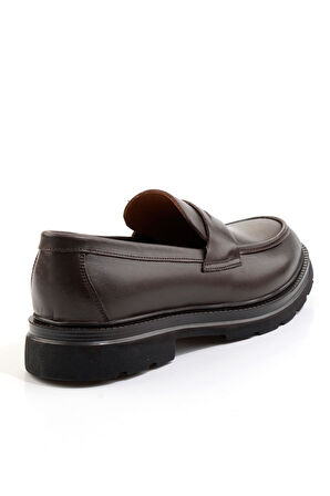 Kahve Hakiki Deri Erkek Loafer Ayakkabı E01547051041
