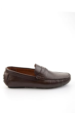 Kahve Hakiki Deri Erkek Loafer Ayakkabı E01547009740