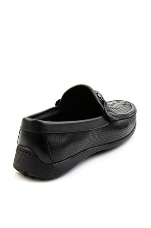 Siyah Leather Erkek Loafer Ayakkabı E01557255316