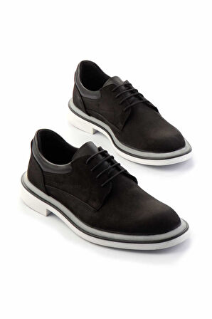 Siyah Nubuk Hakiki Deri Erkek Casual Ayakkabı E01556220601