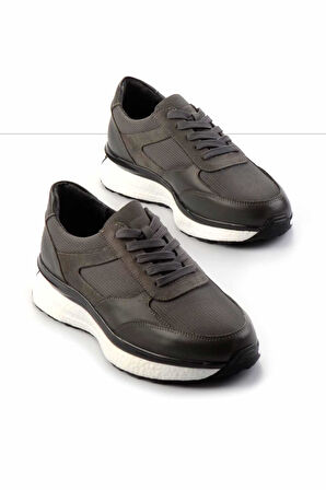 Gri Nubuk Hakiki Deri Erkek Sneaker E01556083001