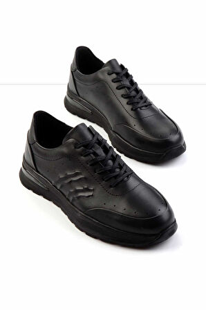 Siyah Leather Erkek Casual Ayakkabı E01556100343