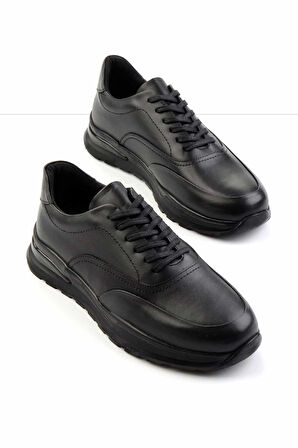 Siyah Leather Erkek Casual Ayakkabı E01556105743