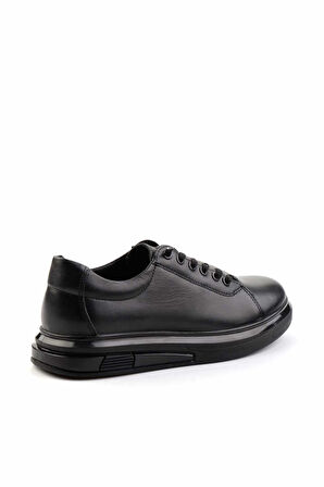 Siyah Leather Erkek Casual Ayakkabı E01556115543