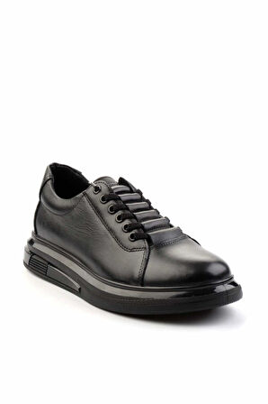 Siyah Leather Erkek Casual Ayakkabı E01556115543