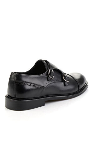 Siyah Hakiki Deri Erkek Klasik Ayakkabı E01580785403