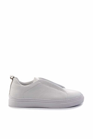 Beyaz Hakiki Deri Erkek Sneaker E01585712803