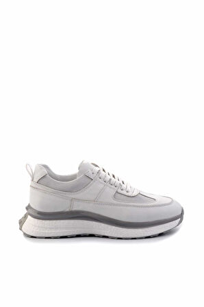 Beyaz Hakiki Deri Erkek Sneaker E01585734703