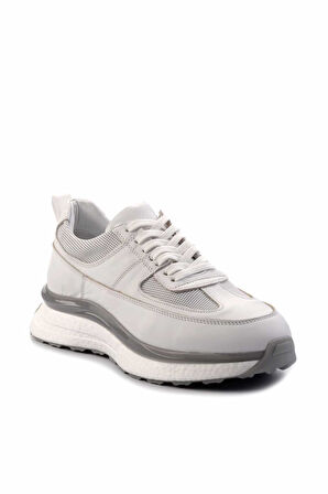 Beyaz Hakiki Deri Erkek Sneaker E01585734703