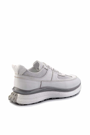 Beyaz Hakiki Deri Erkek Sneaker E01585734703