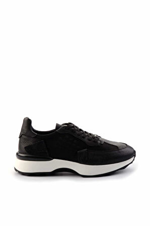 Siyah Hakiki Deri Erkek Sneaker E01585720403