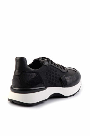 Siyah Hakiki Deri Erkek Sneaker E01585720403