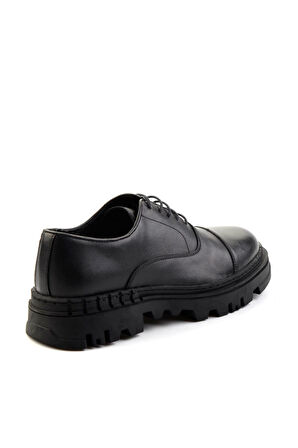 Siyah Hakiki Deri Erkek Klasik Ayakkabı E01589330803