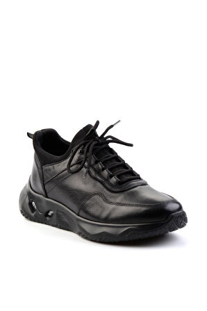 Siyah Hakiki Deri Erkek Sneaker E01589463303