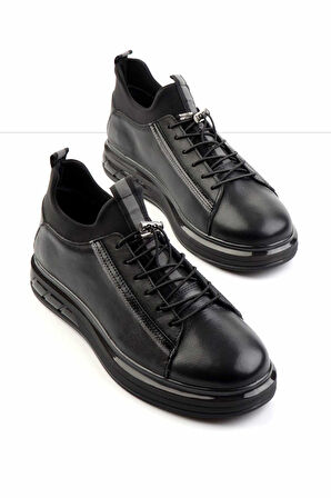 Siyah Leather Erkek Sneaker E01585756540