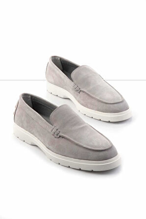 Gri Süet Hakiki Deri Erkek Casual Ayakkabı E01585722502