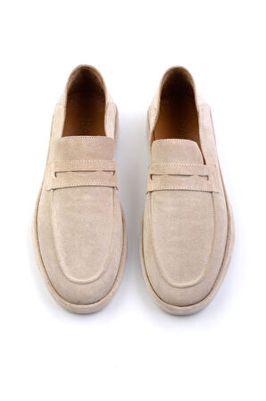 Bej Leather Erkek Loafer Ayakkabı E01589240102