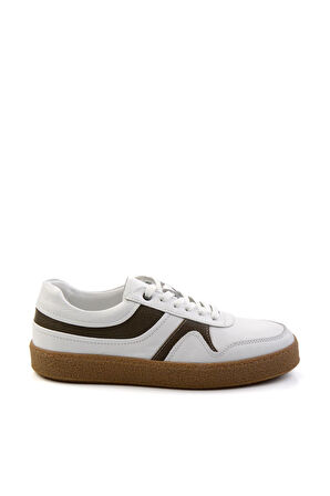 Beyaz Yeşil Leather Erkek Sneaker E01585002603