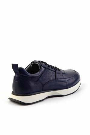 Lacivert Hakiki Deri Erkek Sneaker E01585748540