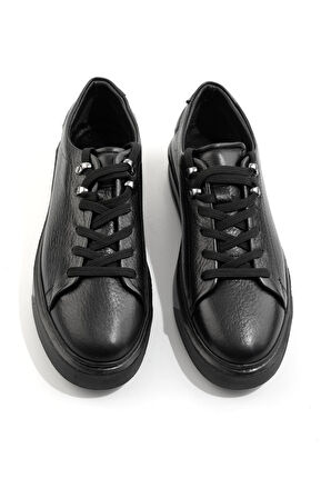Siyah Hakiki Deri Erkek Sneaker E01593050503