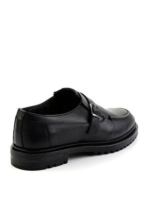 Siyah Hakiki Deri Erkek Klasik Ayakkabı E01593411840