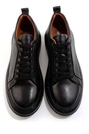 Siyah Hakiki Deri Erkek Sneaker E01594315143