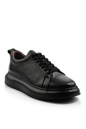 Siyah Hakiki Deri Erkek Sneaker E01594315143