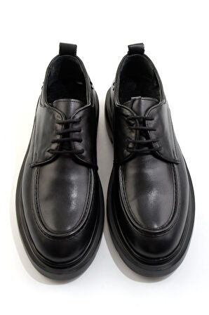 Siyah Hakiki Deri Erkek Klasik Ayakkabı E01595030641