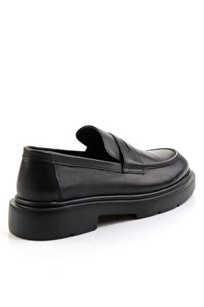 Siyah Hakiki Deri Erkek Klasik Ayakkabı E01595050141