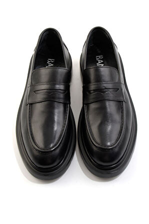 Siyah Hakiki Deri Erkek Klasik Ayakkabı E01595050141