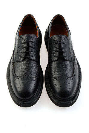 Siyah Hakiki Deri Erkek Oxford Ayakkabı E01597000340