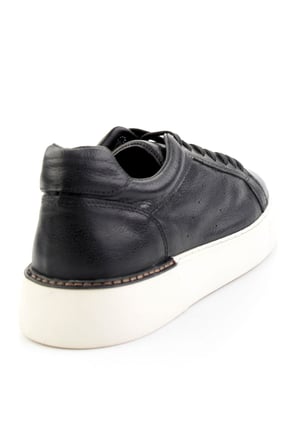 Siyah Hakiki Deri Erkek Sneaker E01593003603