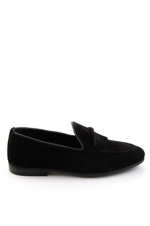 Siyah Hakiki Deri Erkek Loafer Ayakkabı E01594034702
