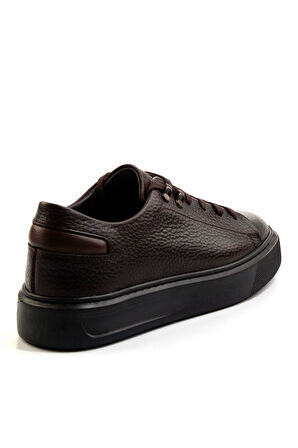 Kahve Hakiki Deri Erkek Sneaker E01593050503