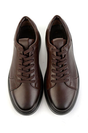 Kahve Hakiki Deri Erkek Sneaker E01593520541