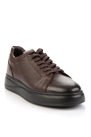 Kahve Hakiki Deri Erkek Sneaker E01593520541