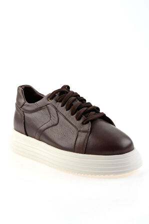 Kahve Hakiki Deri Erkek Sneaker E01595002543