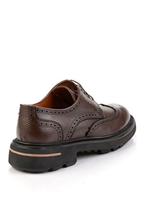 Kahve Hakiki Deri Erkek Oxford Ayakkabı E01597000340