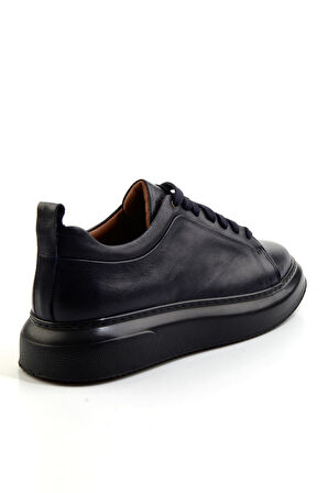 Lacivert Hakiki Deri Erkek Sneaker E01594315143