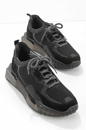 Siyah Hakiki Deri Erkek Sneaker E01604522903