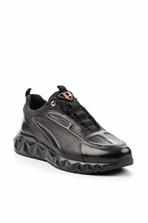 Siyah Hakiki Deri Erkek Sneaker E01604848903