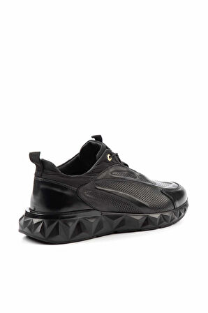 Siyah Hakiki Deri Erkek Sneaker E01604848903
