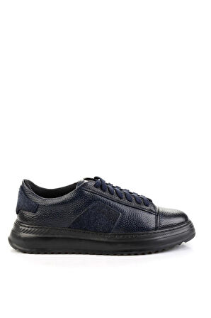 Lacivert Hakiki Deri Erkek Sneaker E01600121640