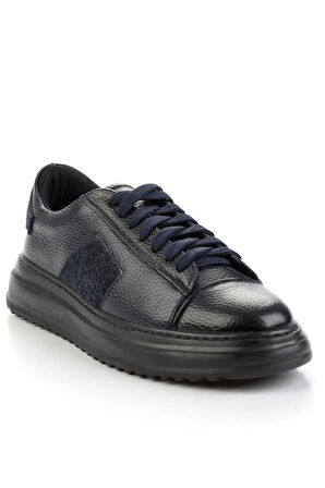 Lacivert Hakiki Deri Erkek Sneaker E01600121640