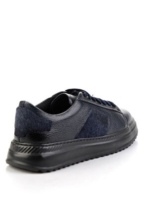 Lacivert Hakiki Deri Erkek Sneaker E01600121640