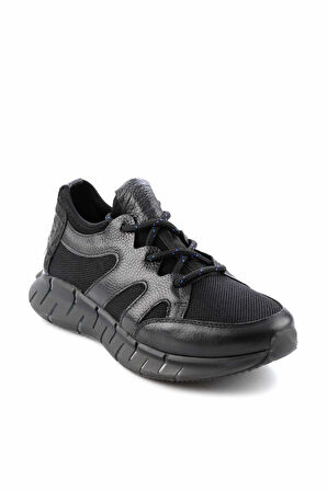 Siyah Saks Hakiki Deri Erkek Sneaker E01611011303