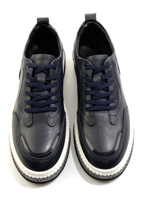 Lacivert Hakiki Deri Erkek Casual Ayakkabı E01610202543