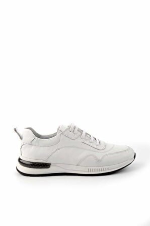 Beyaz Hakiki Deri Erkek Sneaker E01629995703