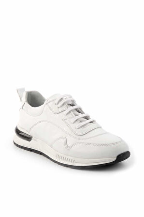 Beyaz Hakiki Deri Erkek Sneaker E01629995703